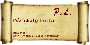 Páskuly Leila névjegykártya